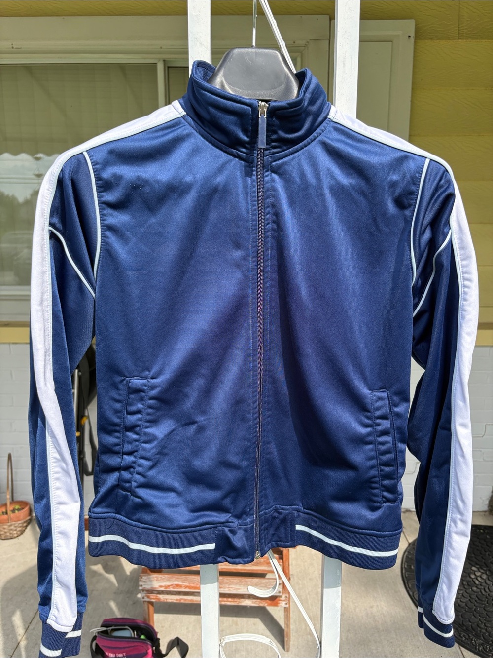 Athletic Works Navy and White Lightweight Track Jacket